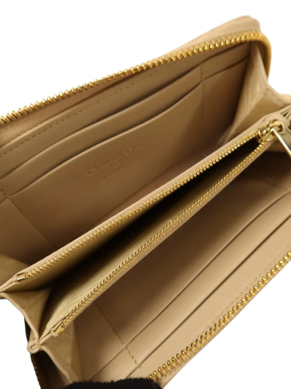 Pre-owned Dior Medium Lady  Wallet In Neutral