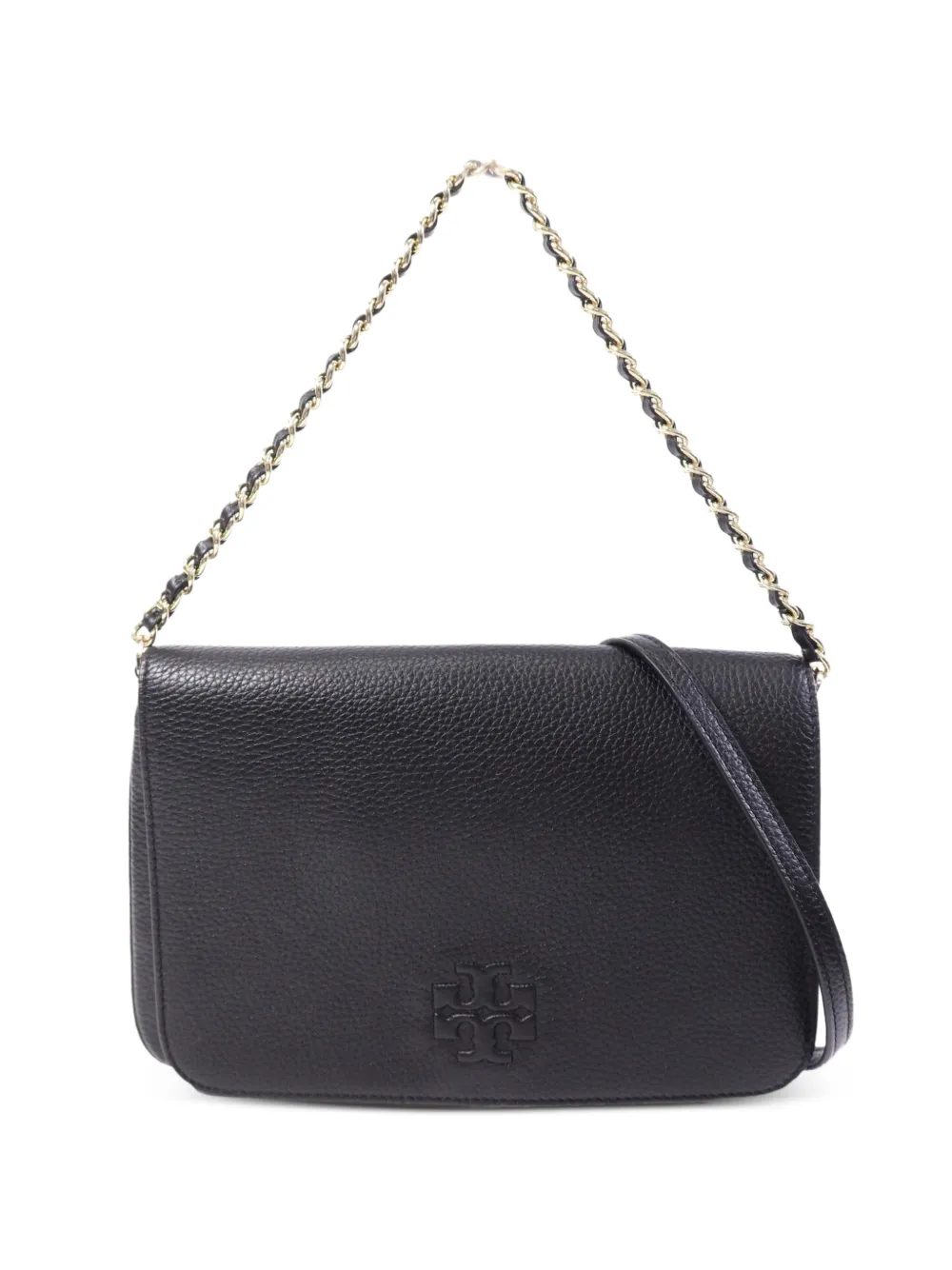 Tory Burch logo-embossed chain-link shoulder bag - Nero