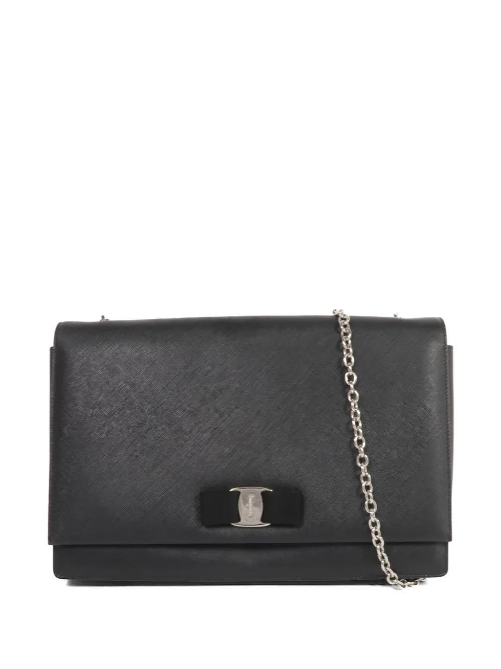 Ferragamo Pre-Owned Vara Bow chain-strap calfskin shoulder bag - Nero