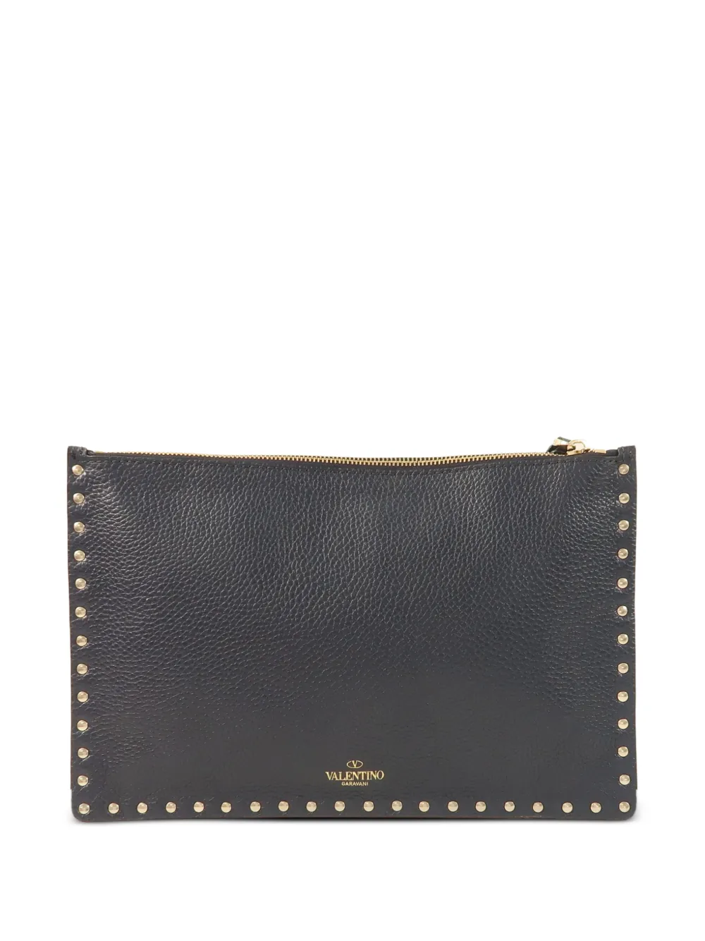 Valentino Garavani Pre-Owned Rockstud leather clutch bag - Blu