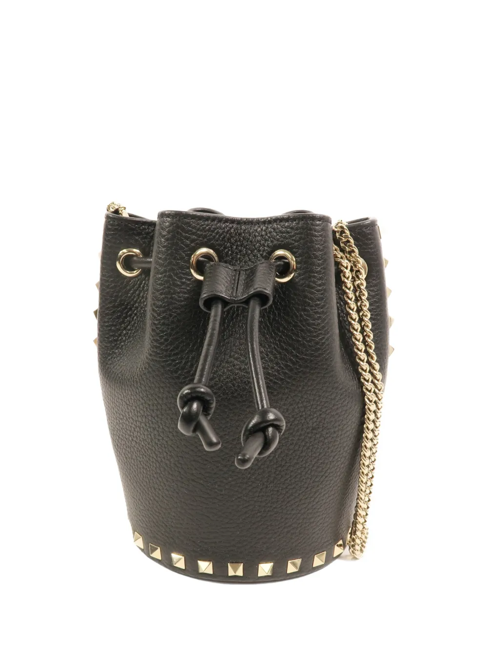 Valentino Garavani Pre-Owned Rockstud chain bucket bag - Nero