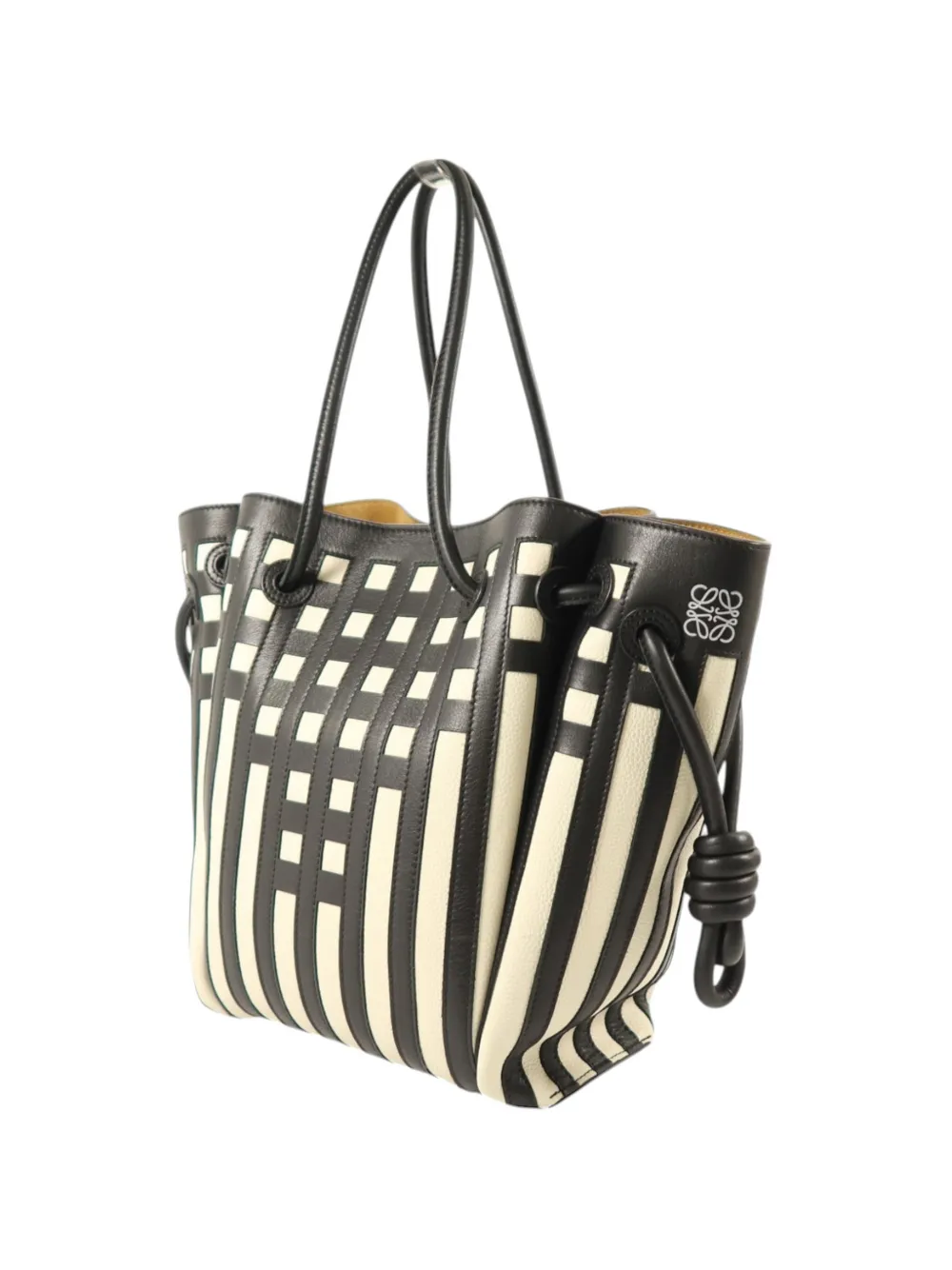 Pre-owned Loewe Flamenco Knot Tote Bag In Black