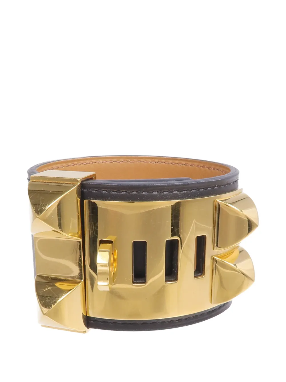 Hermès Pre-Owned Collier de Chien leather bracelet - Oro