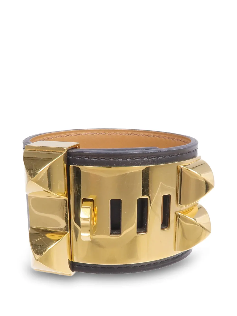 Hermès Pre-Owned Collier de Chien leather bracelet - Oro
