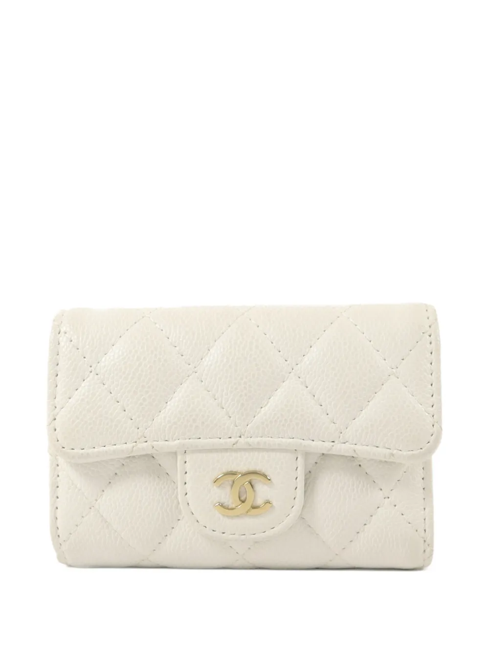 CHANEL Pre-Owned CC turn-lock quilted key holder - Nude