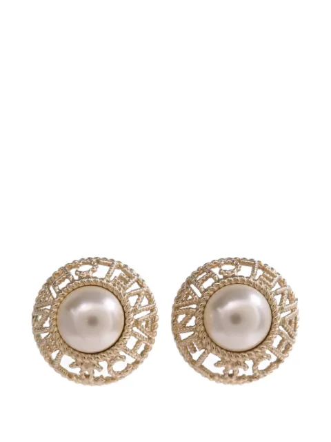 CHANEL Pre-Owned CC faux-pearl earrings