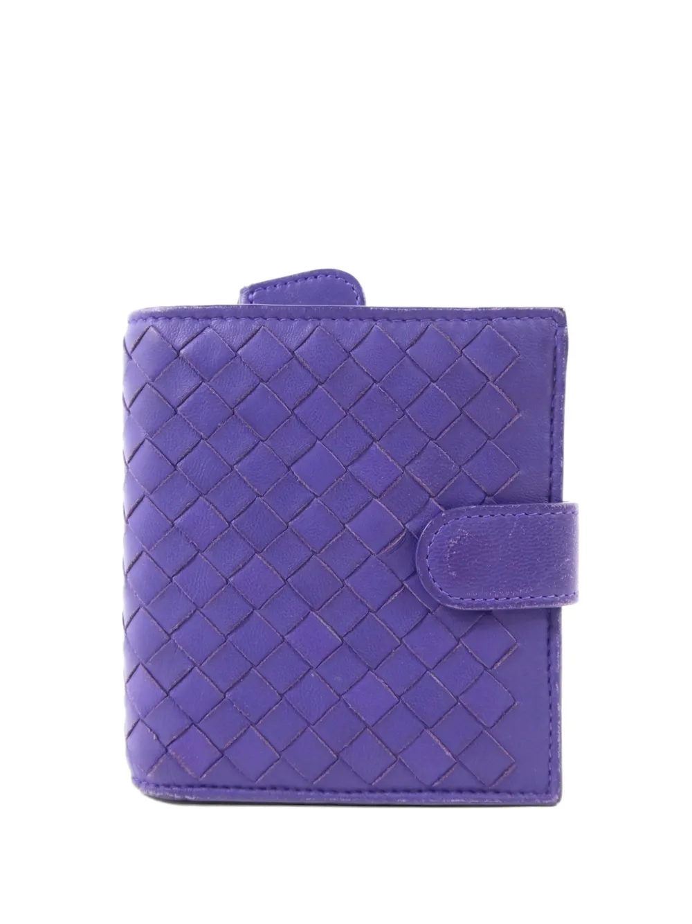 Pre-owned Bottega Veneta Intrecciato Snap-fastening Wallet In Purple