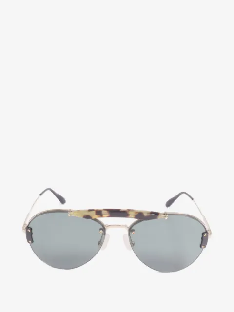 Prada Pre-Owned lunettes de soleil pilote à effet écaille de tortue
