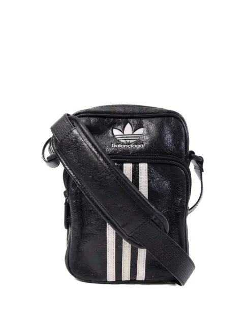 Balenciaga Pre-Owned logo-print striped messenger bag