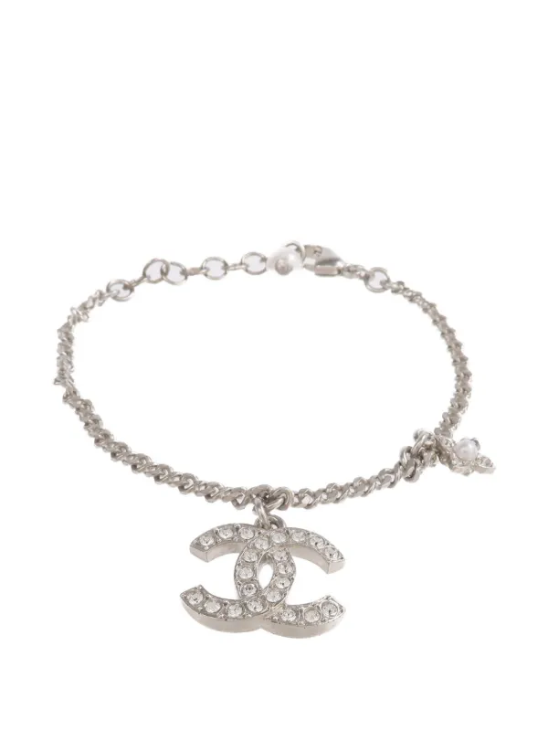 CHANEL Pre-Owned ココマーク クリスタル ブレスレット | シルバー 