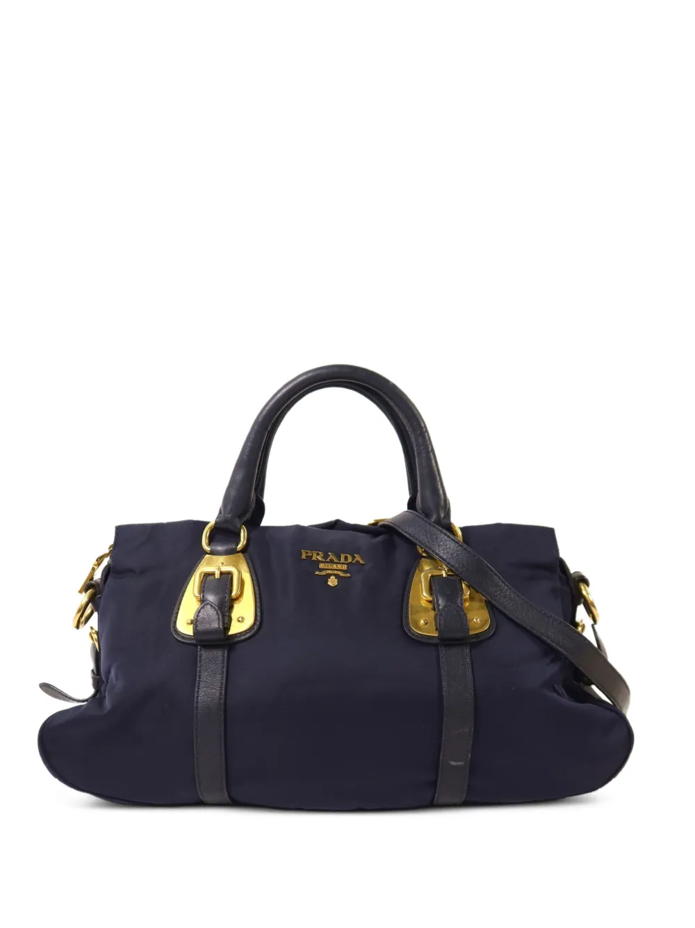 Prada Pre-Owned buckled-detail tote bag - Blu
