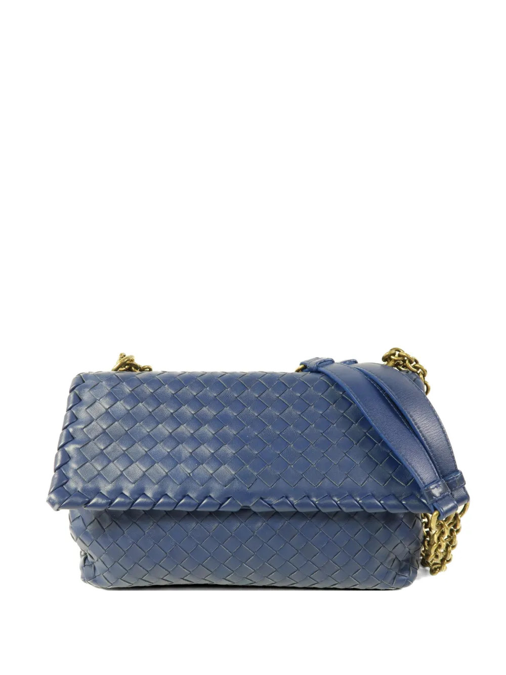 Bottega Veneta Pre-Owned intrecciato chain-link shoulder bag - Blu