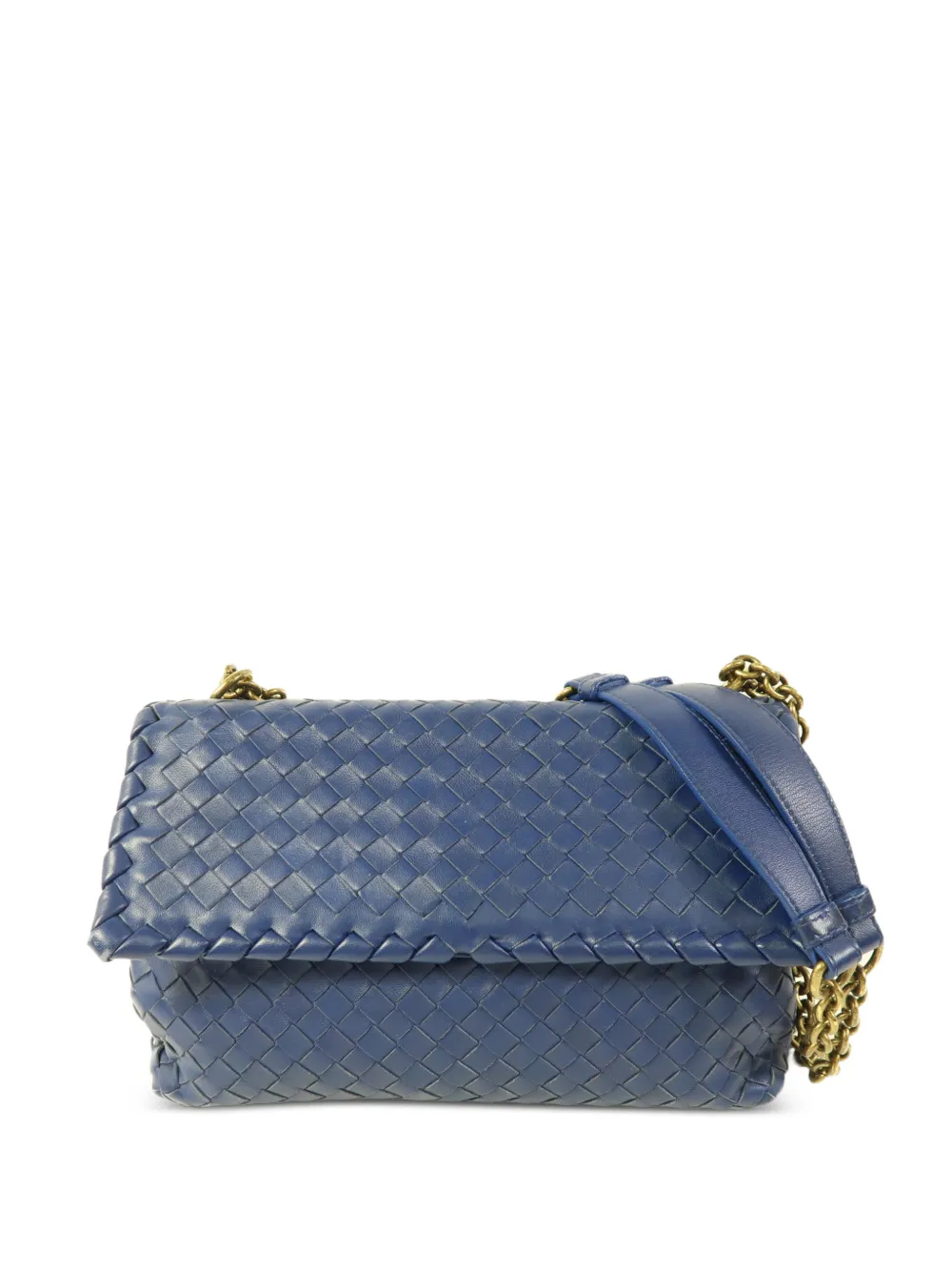 Bottega Veneta Pre-Owned intrecciato chain-link shoulder bag - Blu