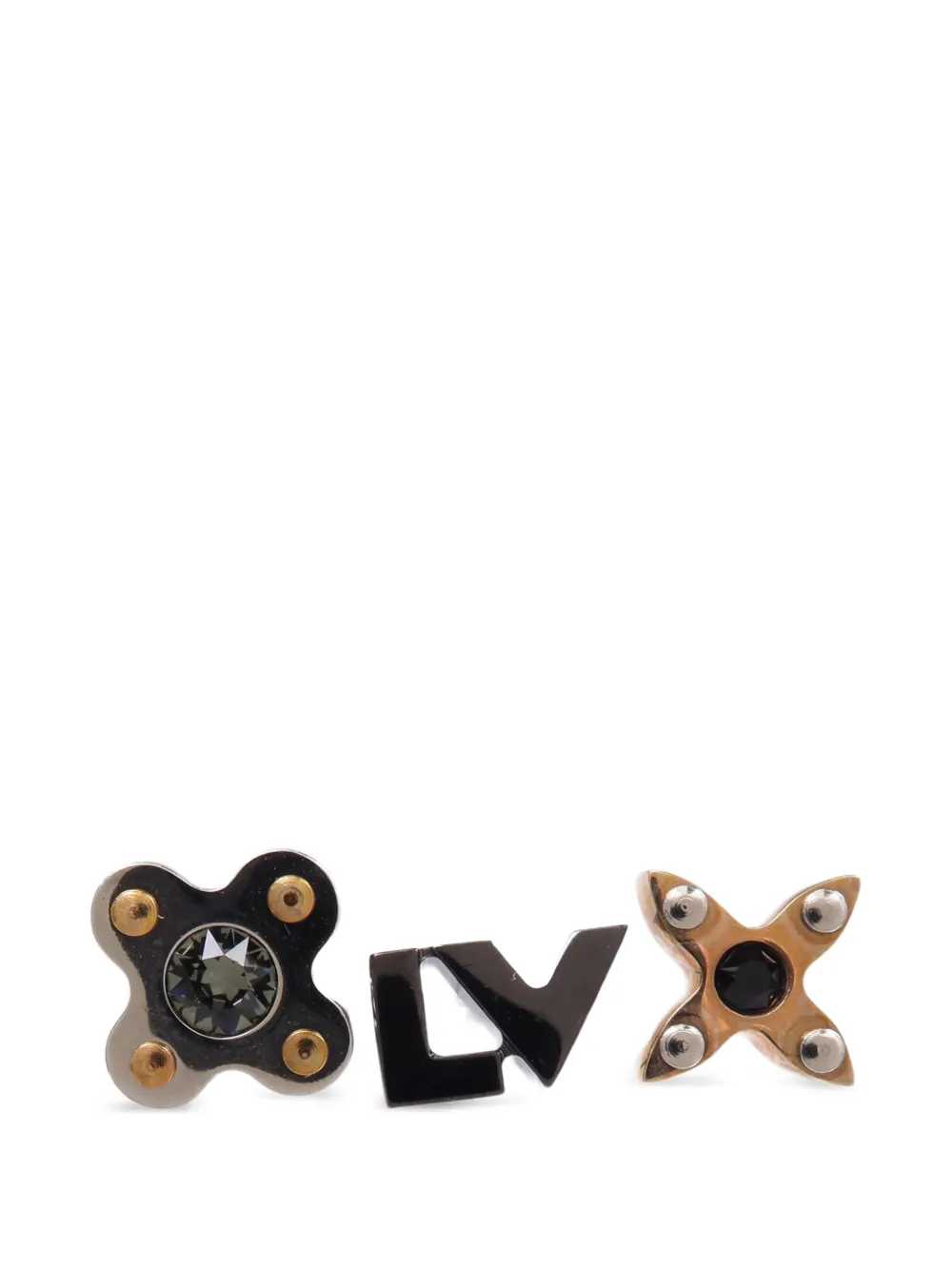 Louis Vuitton Pre-Owned PM LV Love Letters earrings - Nero