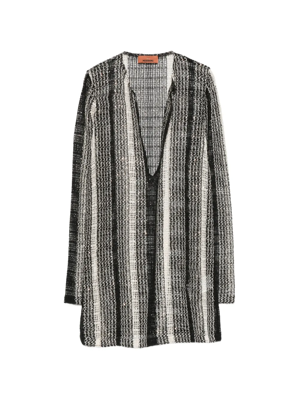 Missoni sequin-embellished striped beach dress - Black
