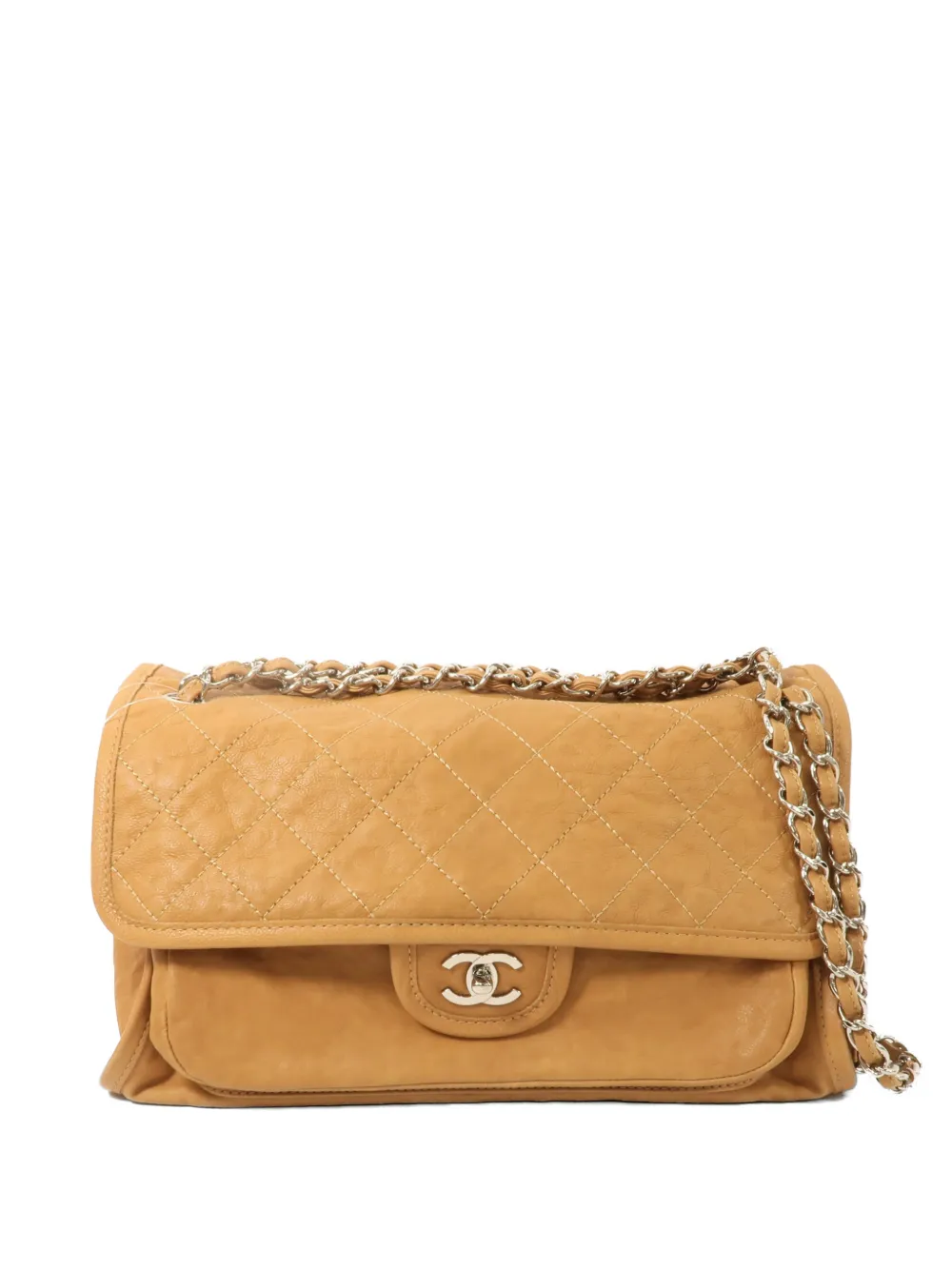 CHANEL Pre-Owned CC turn-lock diamond-quilted shoulder bag - Brown