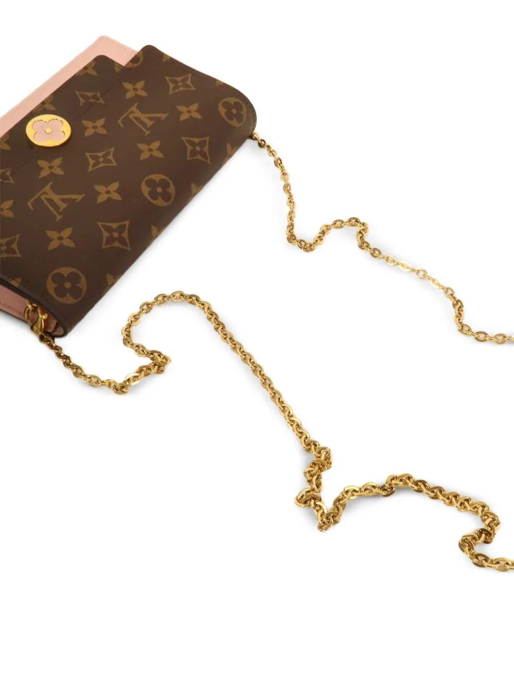 Louis Vuitton Pre-Owned Louis Vuitton Flore schoudertas met kettinghengsel en monogram Bruin
