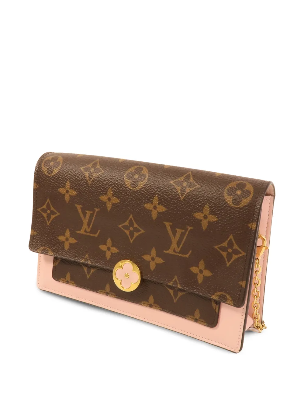 Louis Vuitton Pre-Owned Louis Vuitton Flore schoudertas met kettinghengsel en monogram Bruin