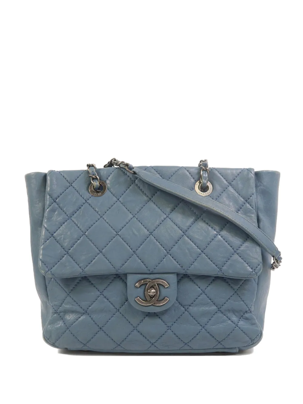 CHANEL Pre-Owned quilted CC turn-lock tote bag - Blu