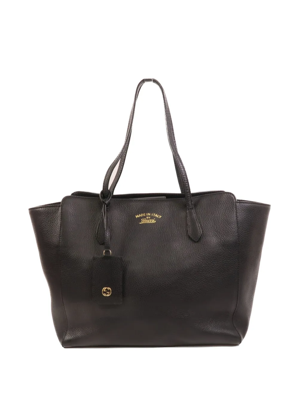 Gucci Pre-Owned GG plaque leather tote bag - Nero