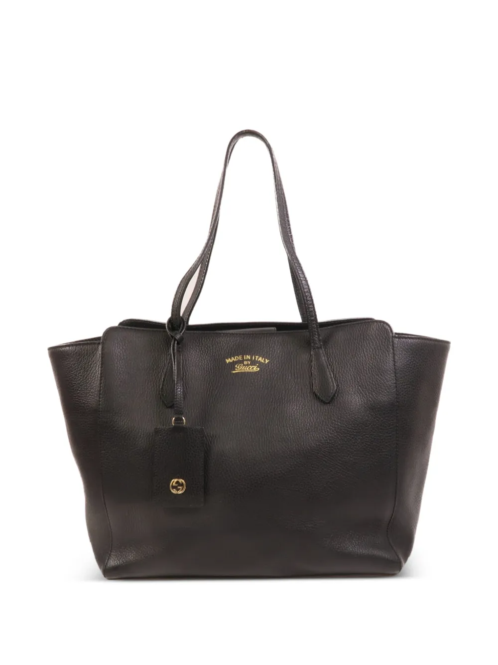 Gucci Pre-Owned GG plaque leather tote bag - Nero