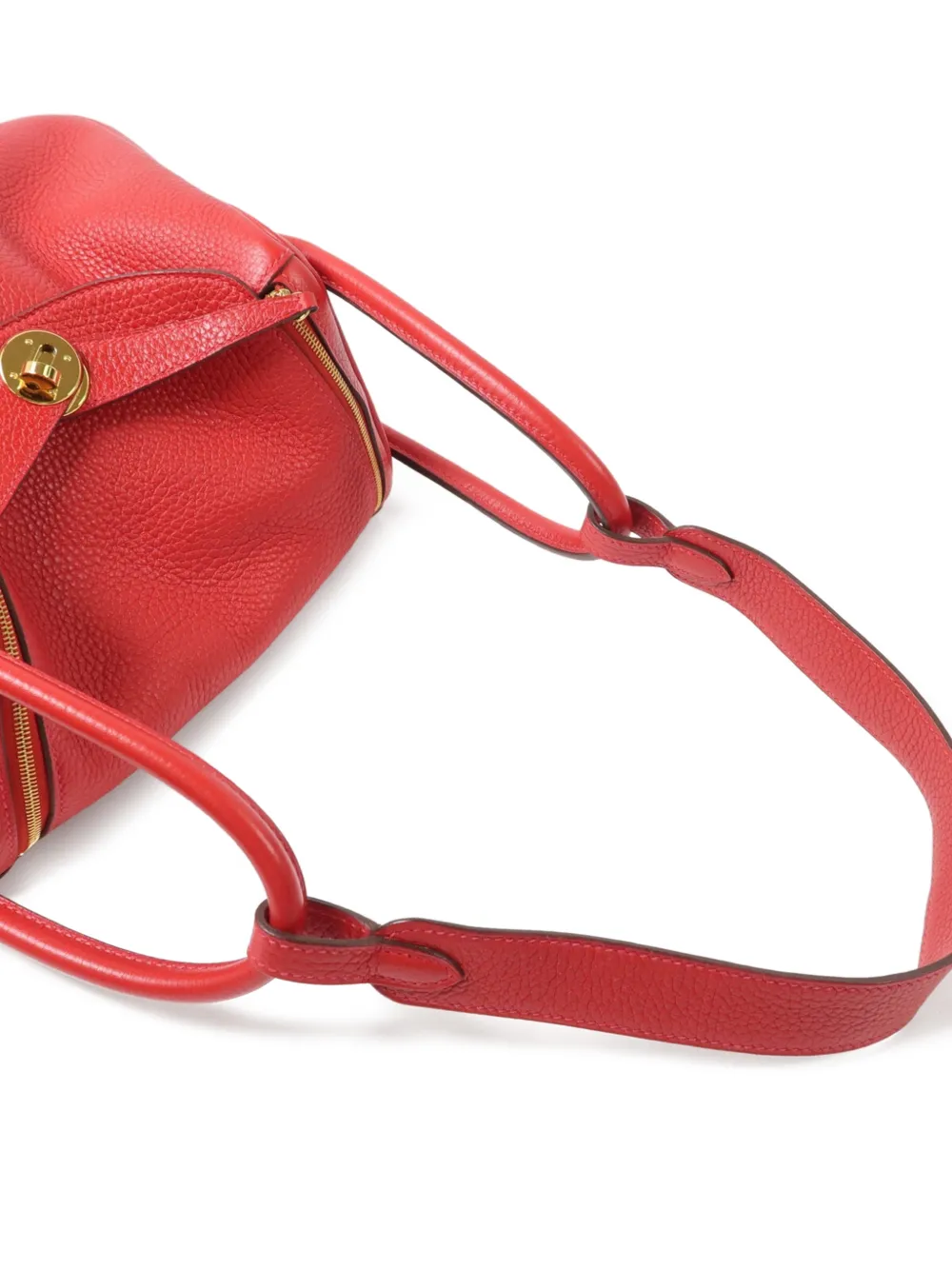 Hermès Pre-owned 2017 Lindy Togo Leather Shoulder Bag in Red, view 5