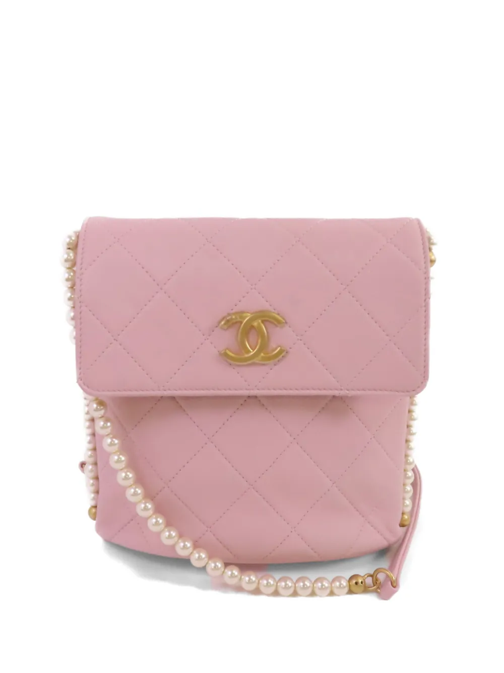 CHANEL Pre-Owned CC faux-pearl shoulder bag - Rosa