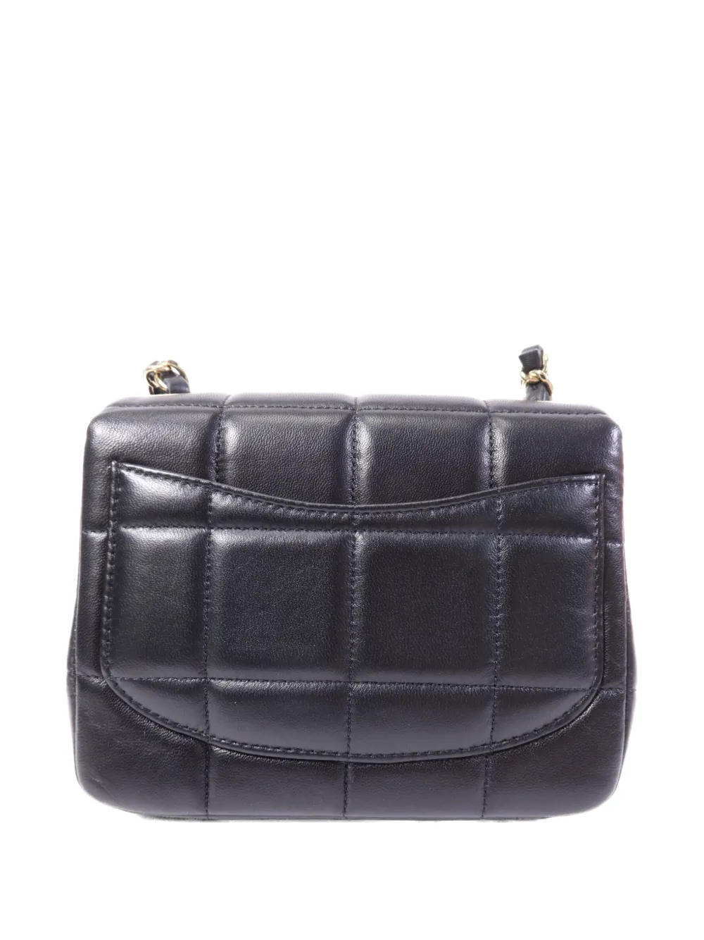 CHANEL Pre-Owned Kleine Flap Chocolate Bar schoudertas met CC-draaislot Zwart