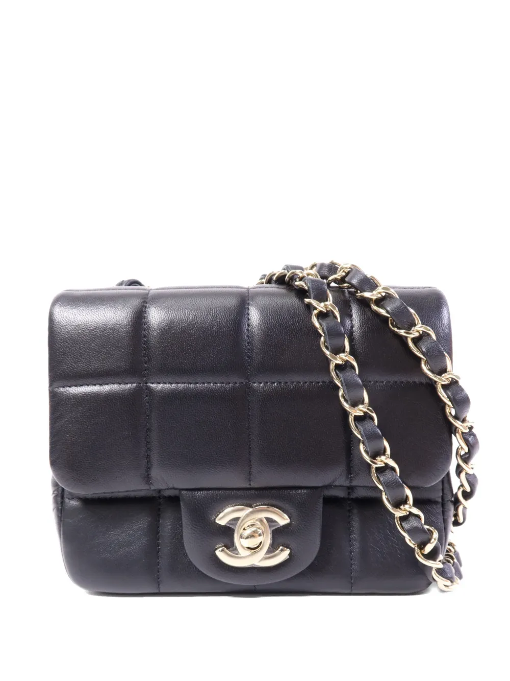 CHANEL Pre-Owned mini Flap Chocolate Bar CC turn-lock shoulder bag - Nero
