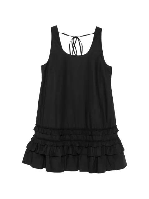 GANNI ruffle-trim tie-fastening dress