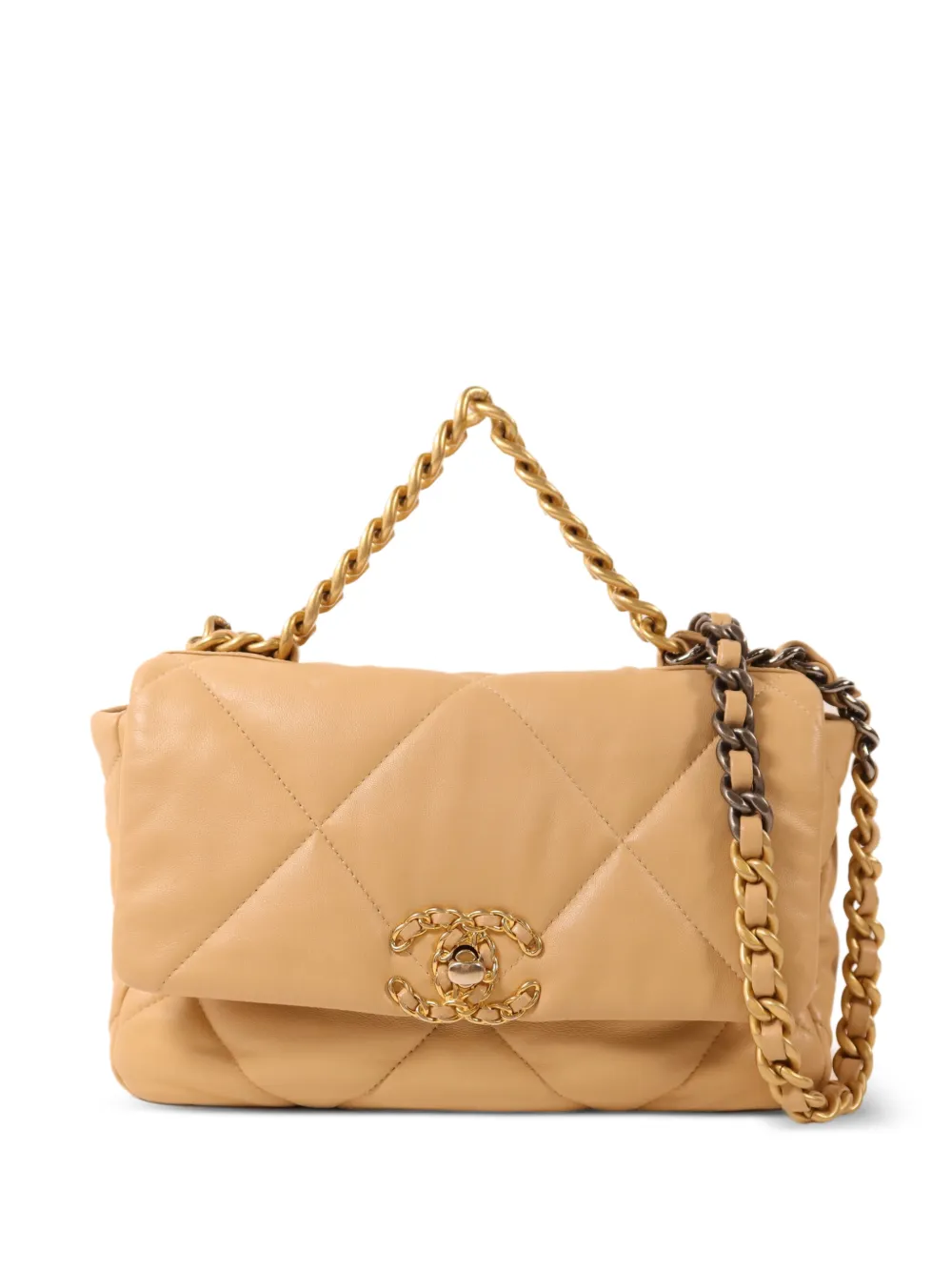CHANEL Pre-Owned Chanel 19 CC turn-lock shoulder bag - Toni neutri