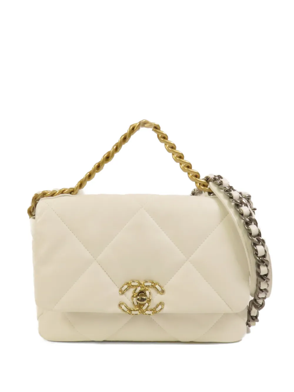 CHANEL Pre-Owned small Chanel 19 shoulder bag - Neutrals