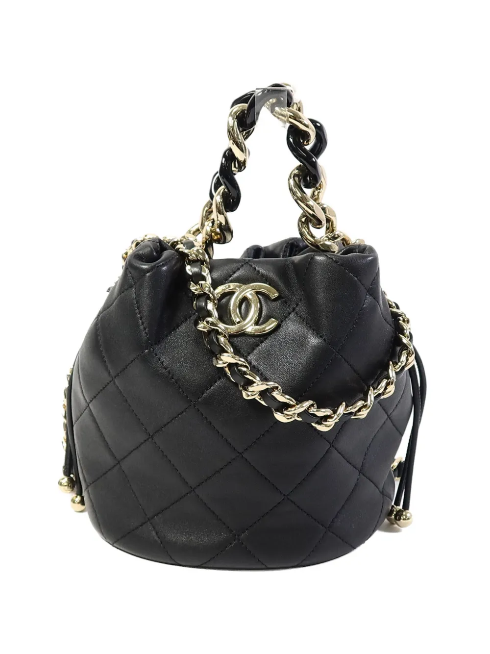 CHANEL Pre-Owned quilted CC bucket bag - Nero