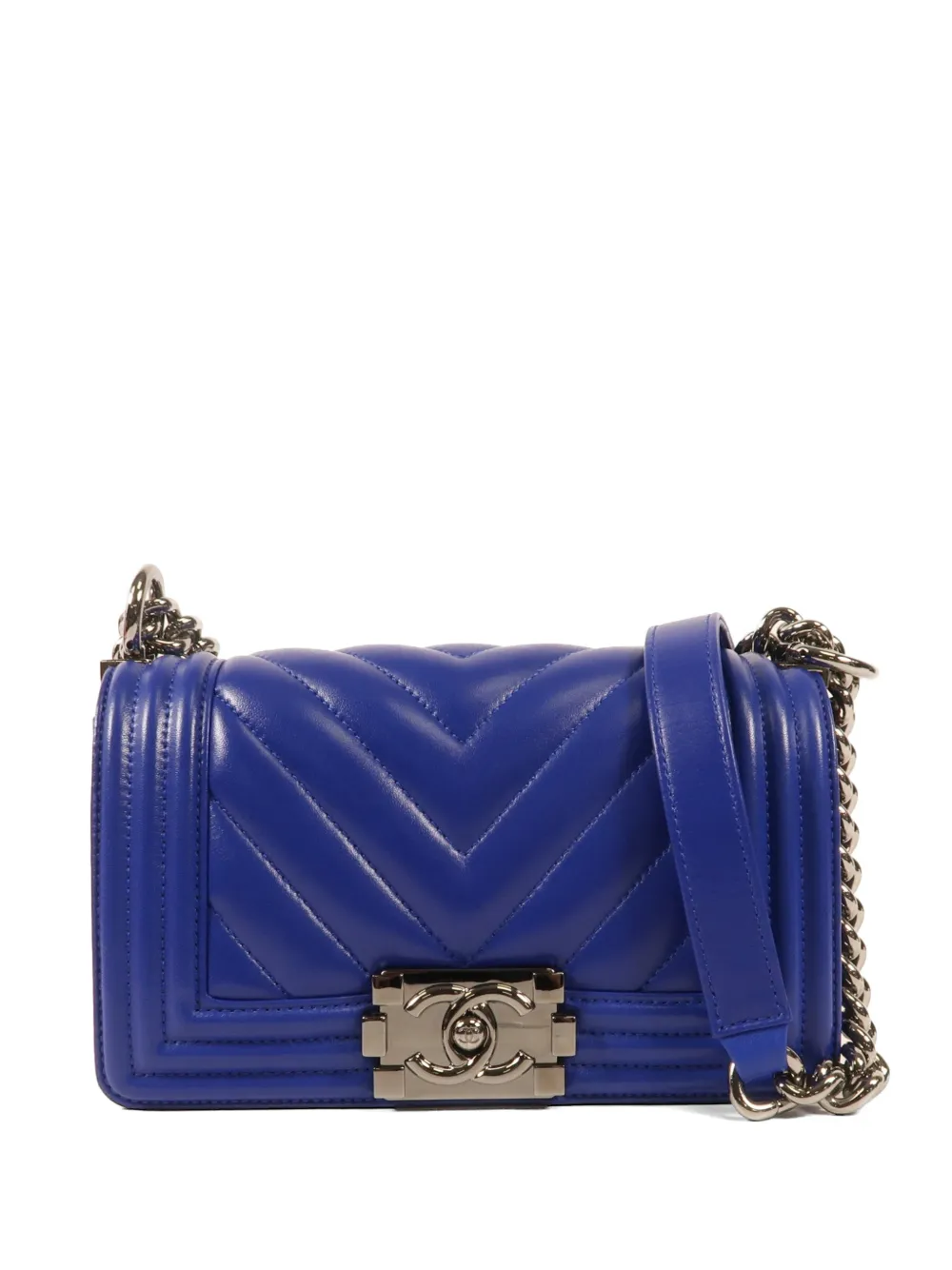CHANEL Pre-Owned Boy chevron-quilted shoulder bag - Blue