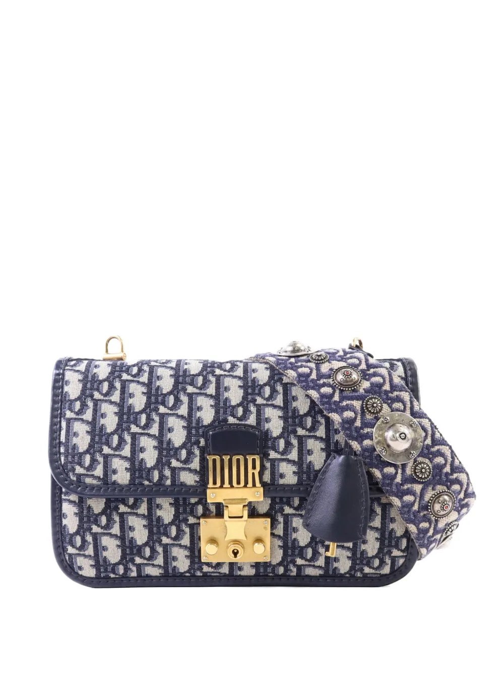 Christian Dior Pre-Owned Dioraddict Oblique flap shoulder bag - Blu