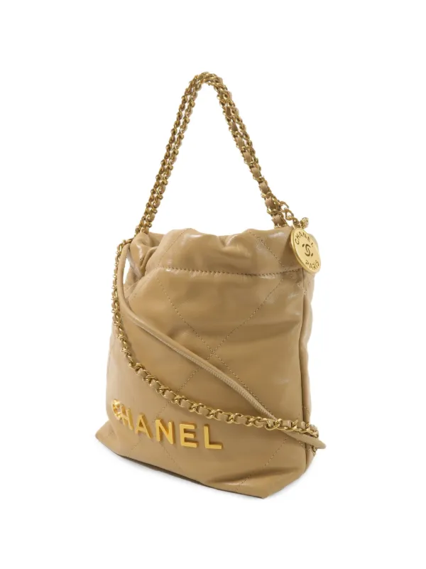 CHANEL キルティングショルダーバッグ CHANEL Pre-Owned 22s キルティング ショルダーバッグ | ニュートラル