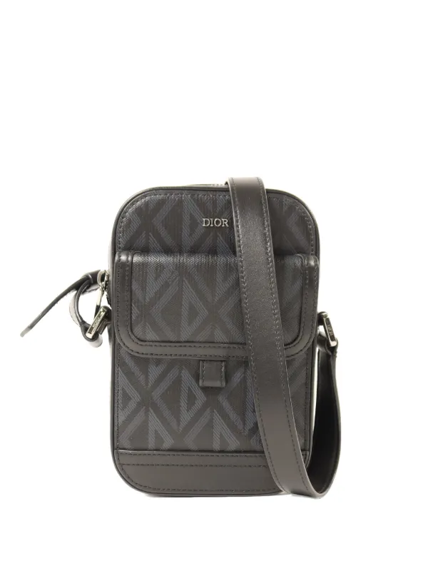 Dior Pre-owned Monogram-pattern Messenger Bag in Black