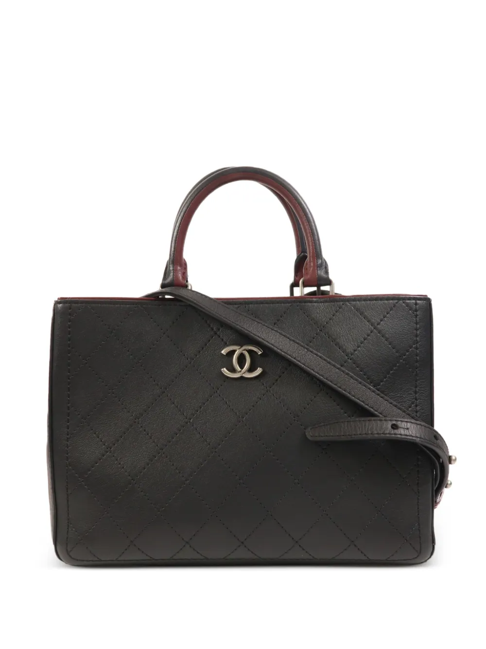 CHANEL Pre-Owned CC diamond-quilted tote bag - Black