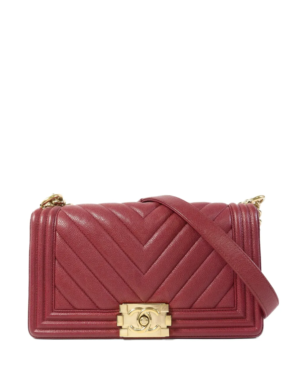 CHANEL Pre-Owned Boy chevron shoulder bag - Rosso