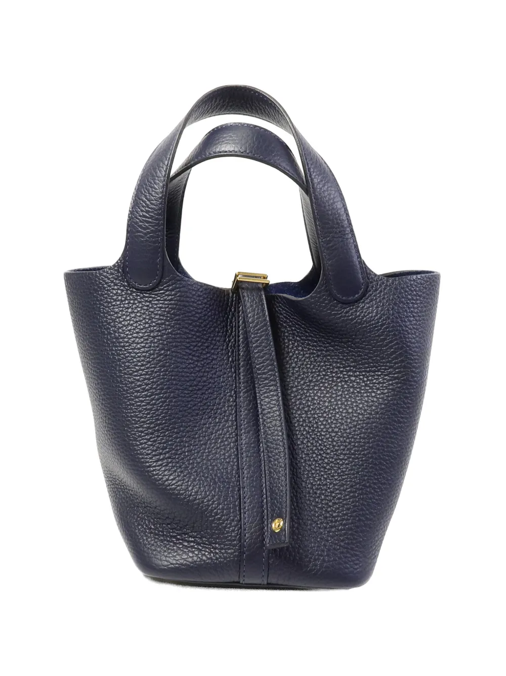 Pre-owned Hermes Pm Picotin Tote Bag In Blue