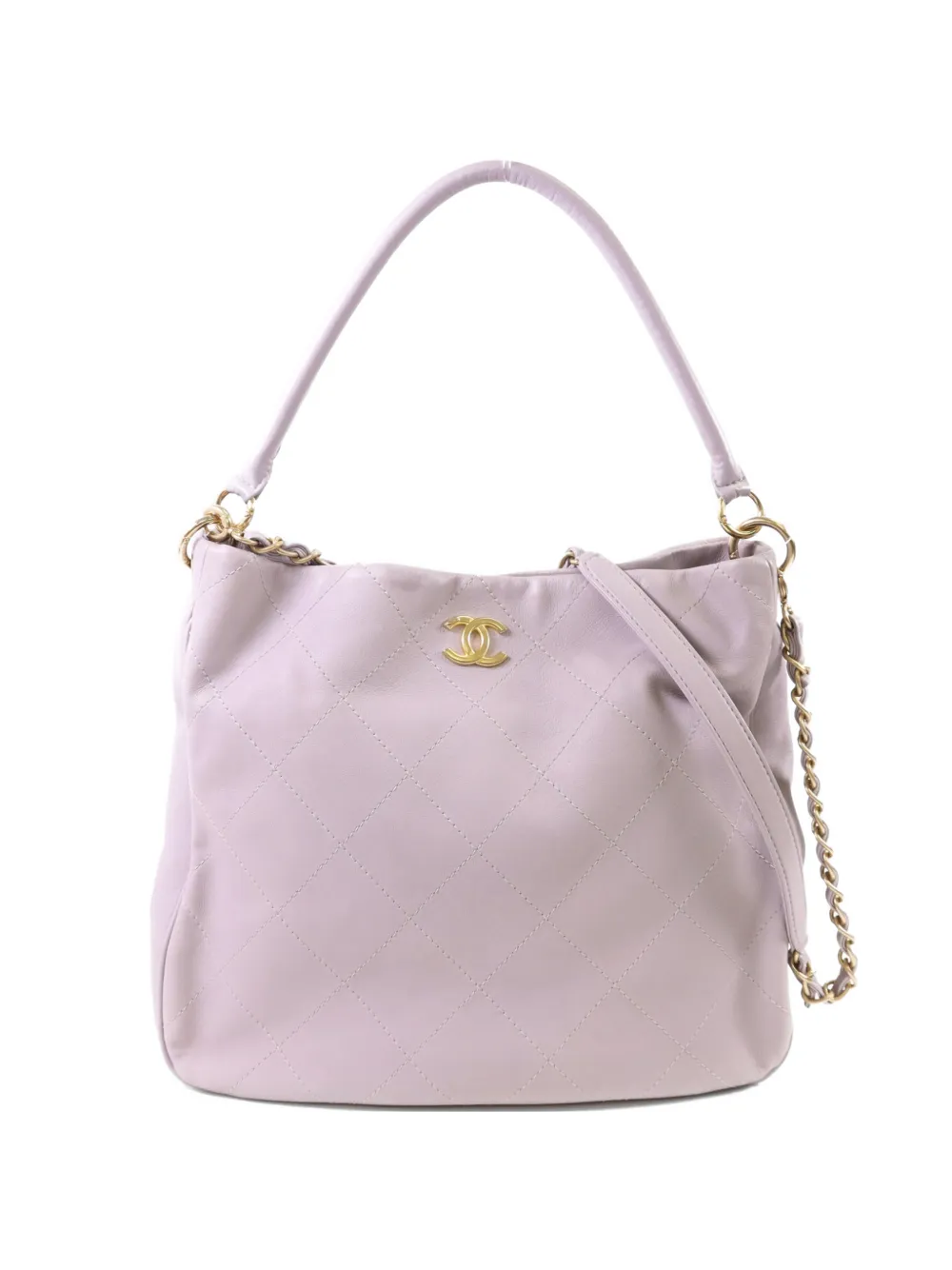 CHANEL Pre-Owned CC diamond-quilted shoulder bag - Viola