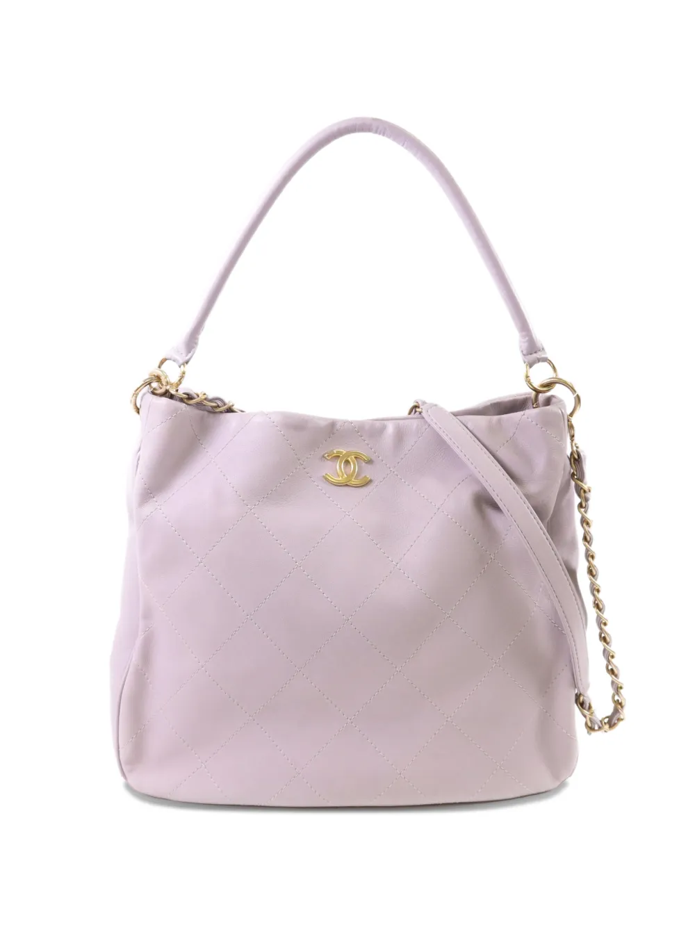 CHANEL Pre-Owned CC diamond-quilted shoulder bag - Viola