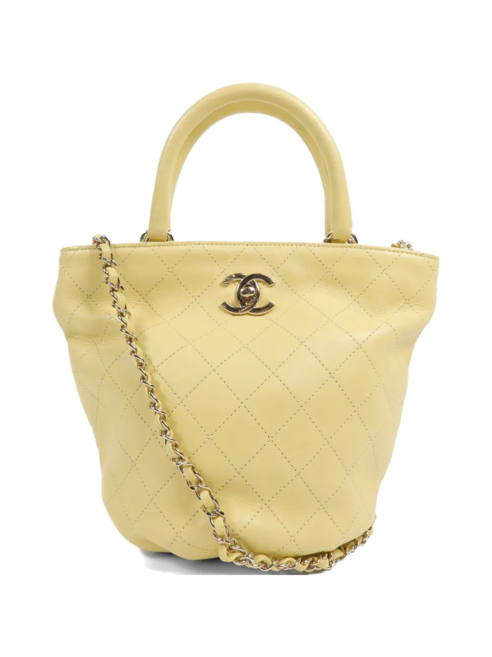 CHANEL Pre-Owned quilted CC turn-lock tote bag - Giallo