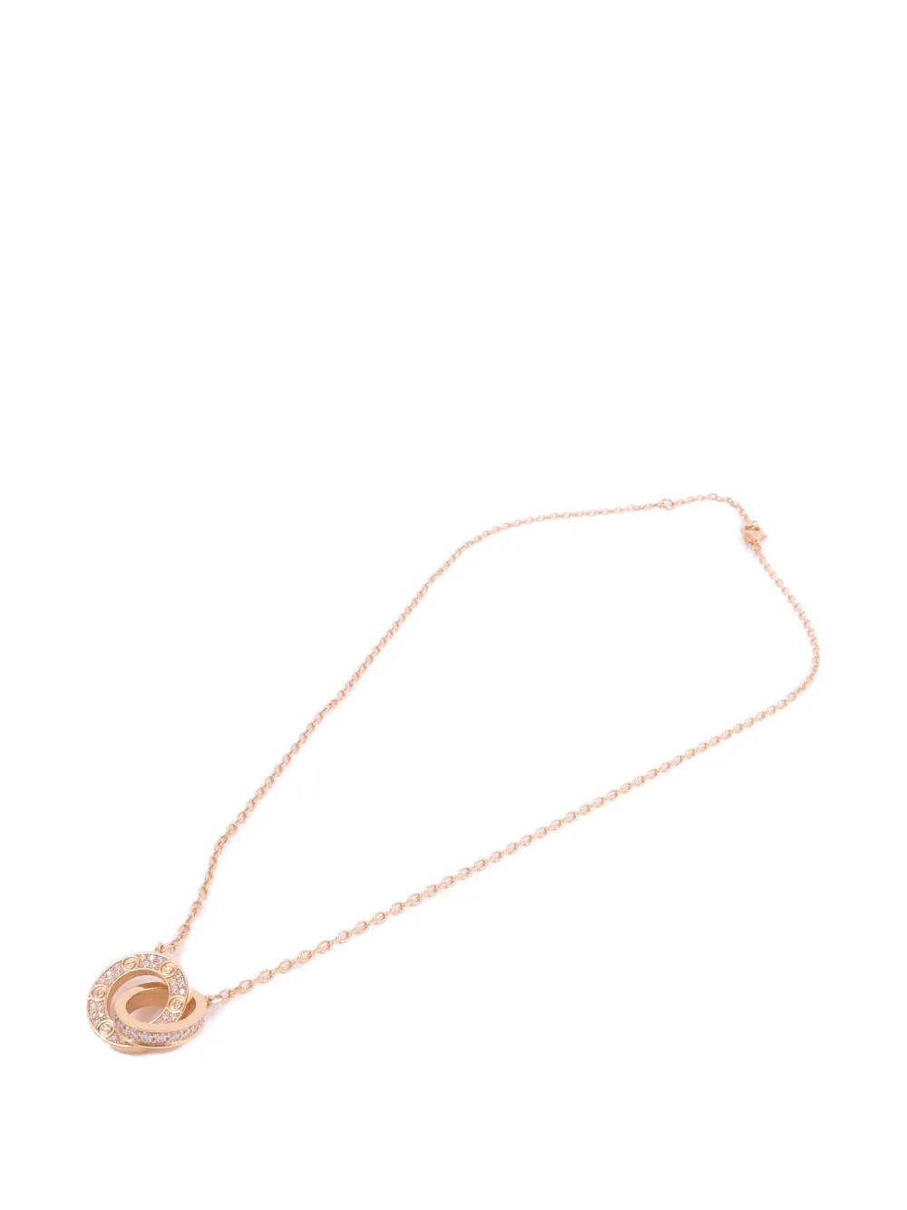 Pre-owned Cartier Love Diamond Necklace In Pink