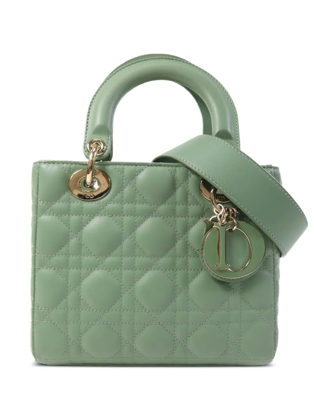 Christian Dior Pre-Owned small Lady Dior shoulder bag - Verde