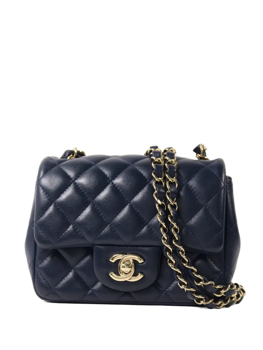 CHANEL Pre-Owned mini Classic Flap quilted turn-lock-fastening shoulder bag - Blu