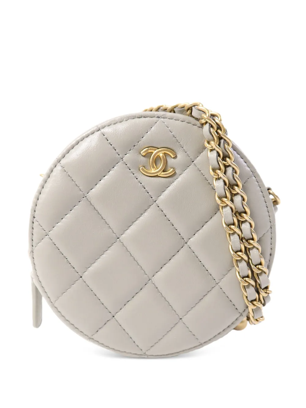 CHANEL Pre-Owned diamond-quilted mini bag - Grigio