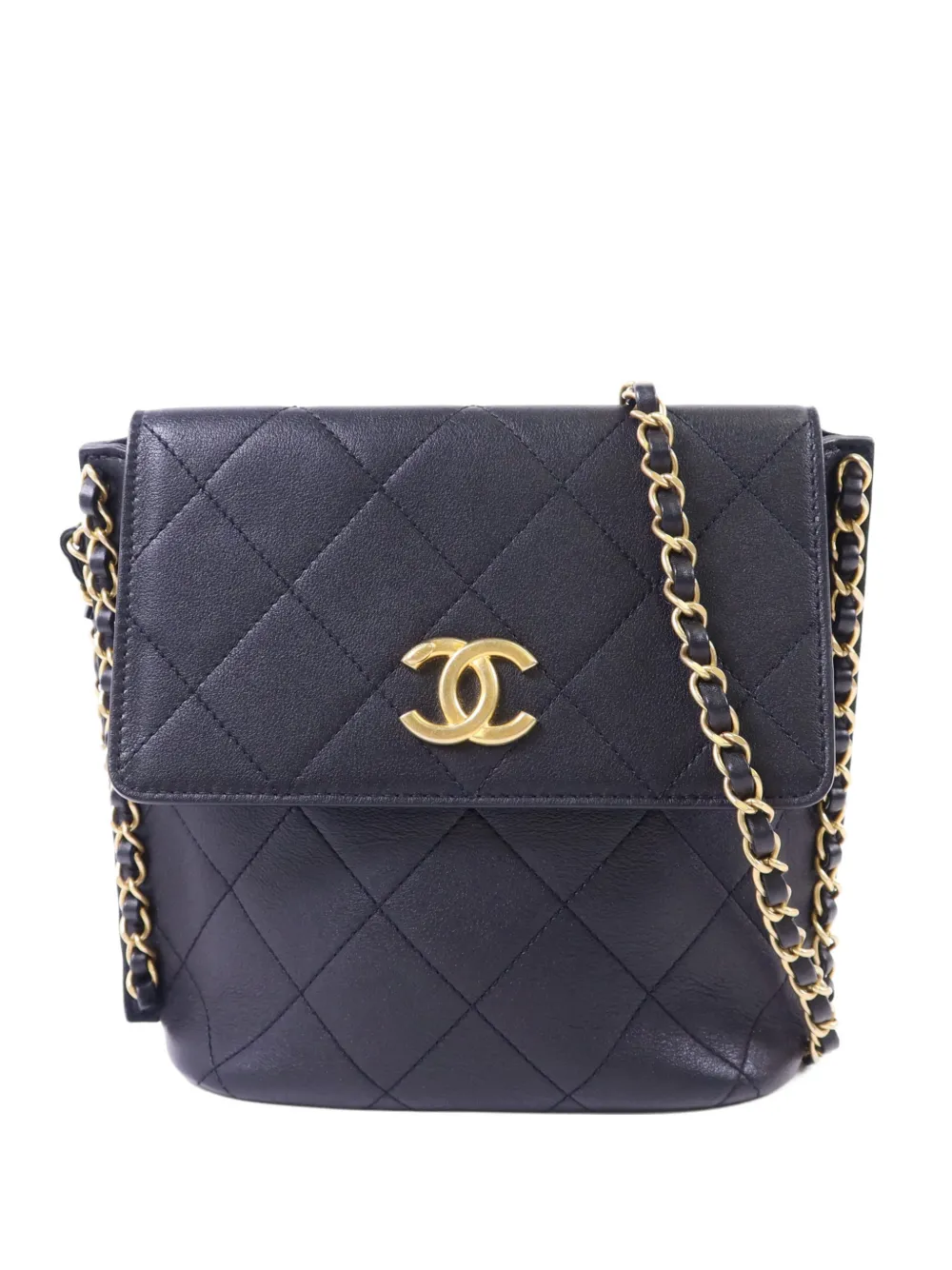 CHANEL Pre-Owned CC diamond-quilted shoulder bag - Black