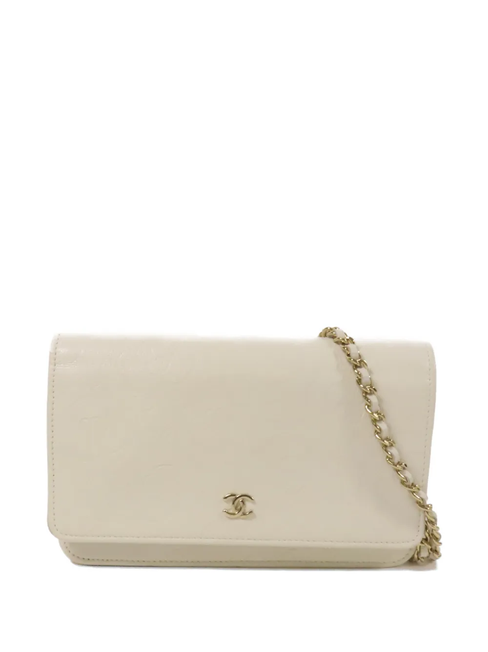 CHANEL Pre-Owned CC-logo turn-lock clutch bag - White