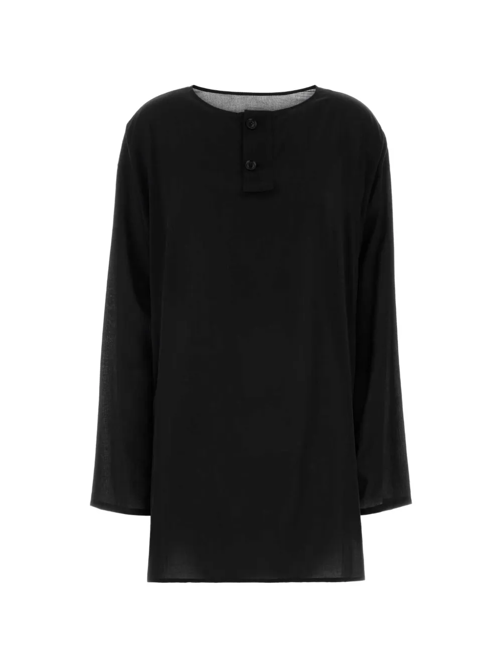 Y's long-sleeve button-placket blouse - Black